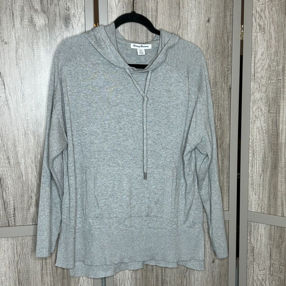Tommy Bahama eEns Hooded Sweater Small Pullover Gray Color Pockets Preppy Size S